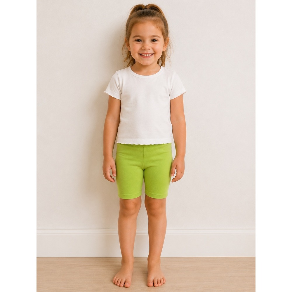 Circo Girls Lime Green Bike Shorts Size 4T Elastic Waist Active Play Stretch